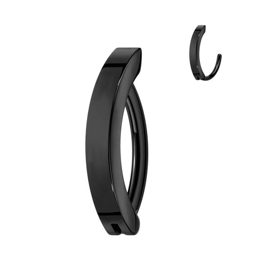 BLACK SURGICAL STEEL BELLY CLICKER HOOP - 14 GAUGE - 12MM