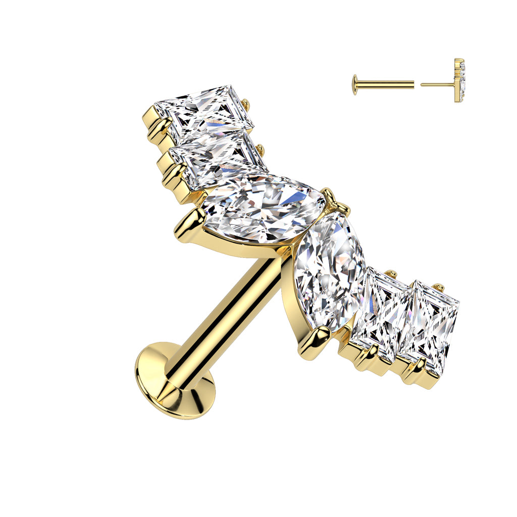 MARQUISE CLUSTER THREADLESS LABRET - 8MM