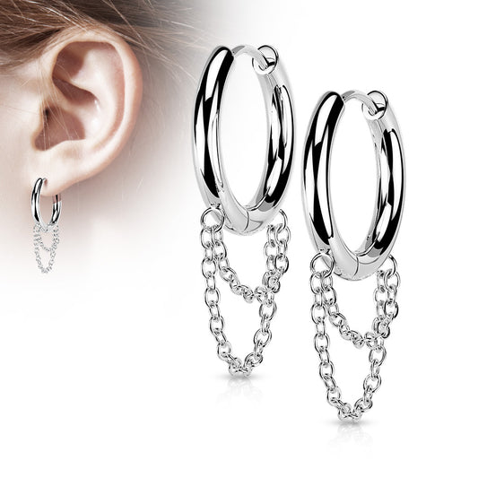 CHANDELIER CHAIN MEDIUM HOOP EARRINGS