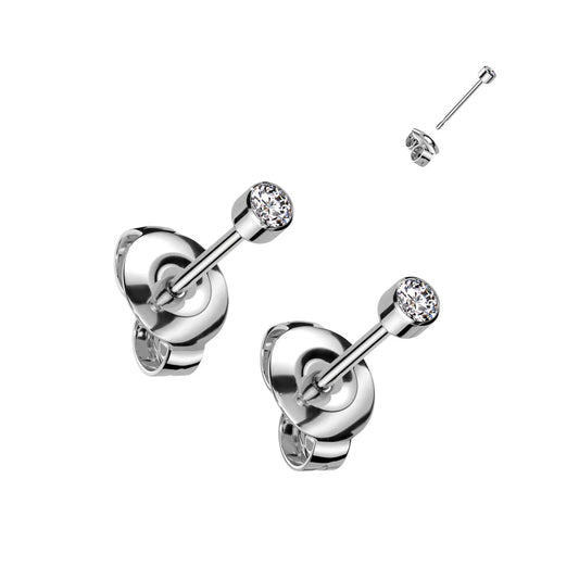TITANIUM CRYSTAL STUD EARRINGS