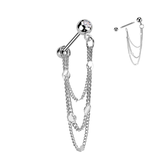 CRYSTAL CHANDELIER CHARM DANGLY BARBELL -