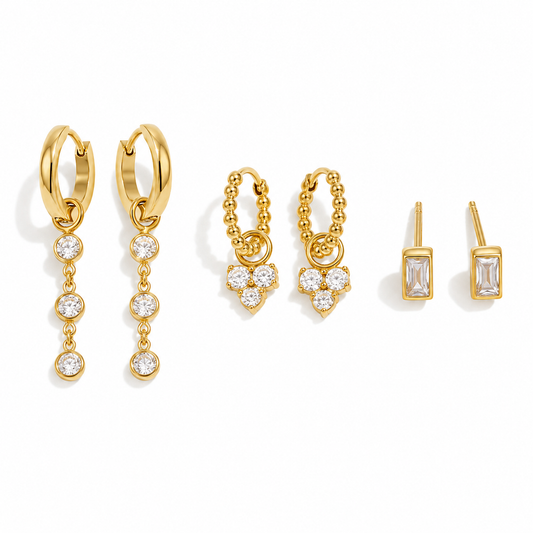 THE HONEY GLOW EARRING STACKING SET