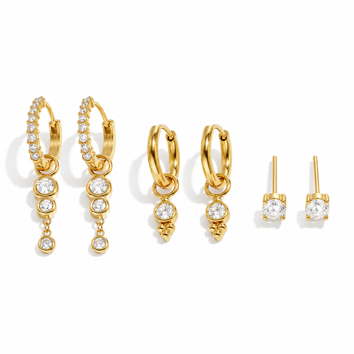 THE GOLDEN AURA EARRING STACK SET