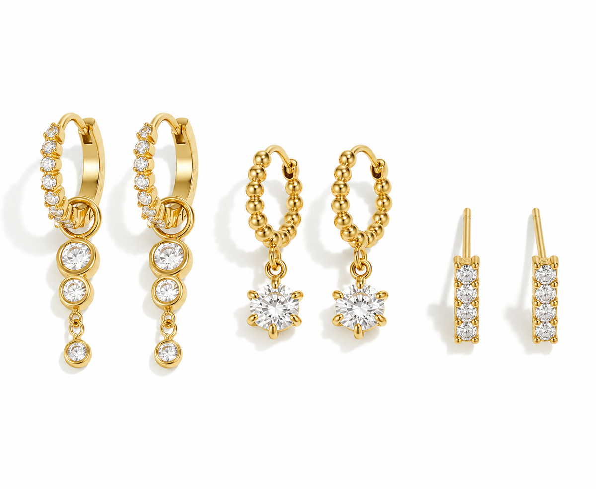 THE CRYSTAL MUSE EARRING STACK SET