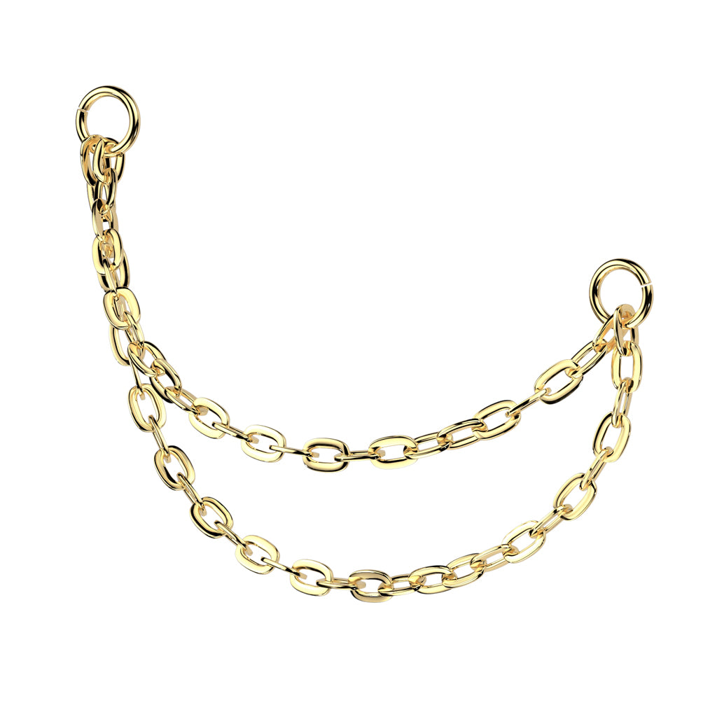 TITANIUM DOUBLE CHAIN PIERCING CONNECTOR CHAIN - 30mm