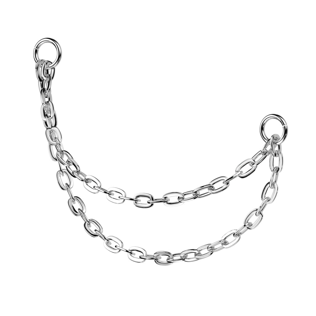 TITANIUM DOUBLE CHAIN PIERCING CONNECTOR CHAIN - 30mm