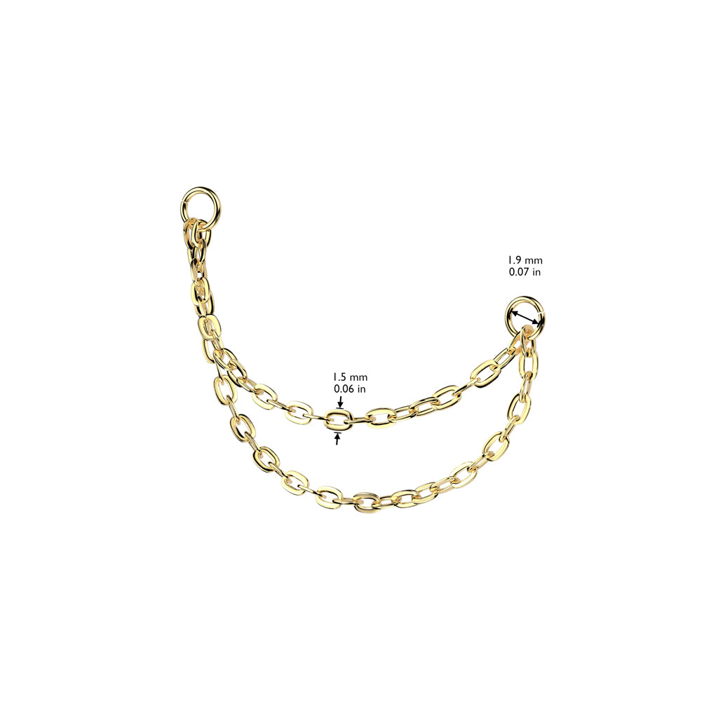 TITANIUM DOUBLE CHAIN PIERCING CONNECTOR CHAIN - 30mm