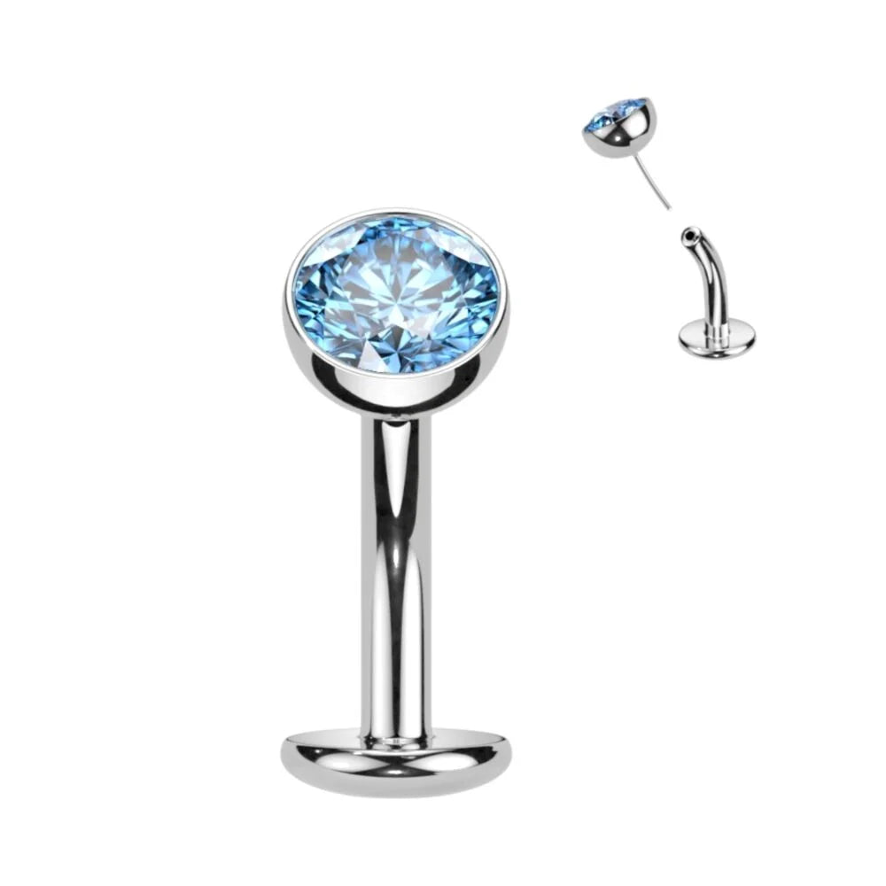 TITANIUM CRYSTAL FLOATING BELLY BUTTON BAR - THREADLESS - 10MM