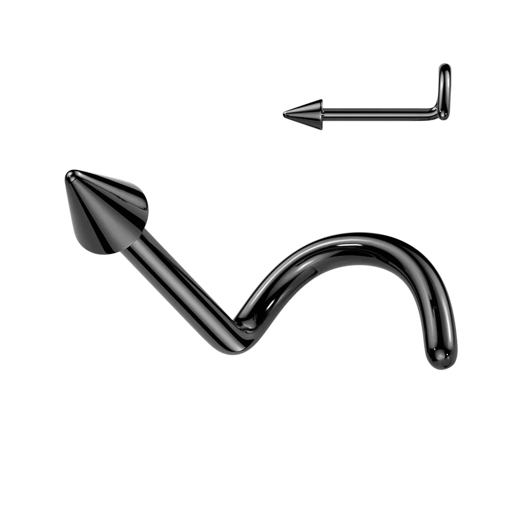 TITANIUM SPIKE TOP SCREW NOSE STUD