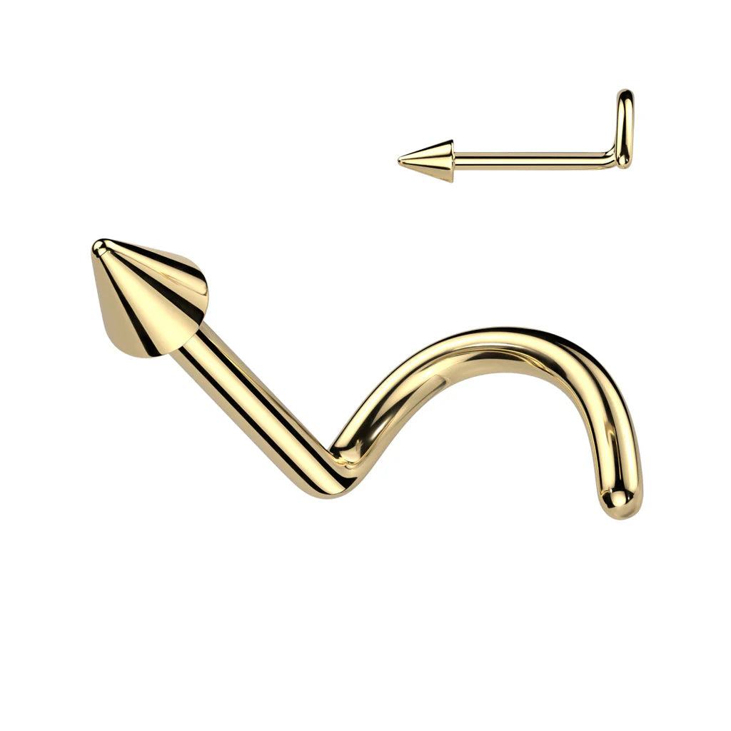 TITANIUM SPIKE TOP SCREW NOSE STUD