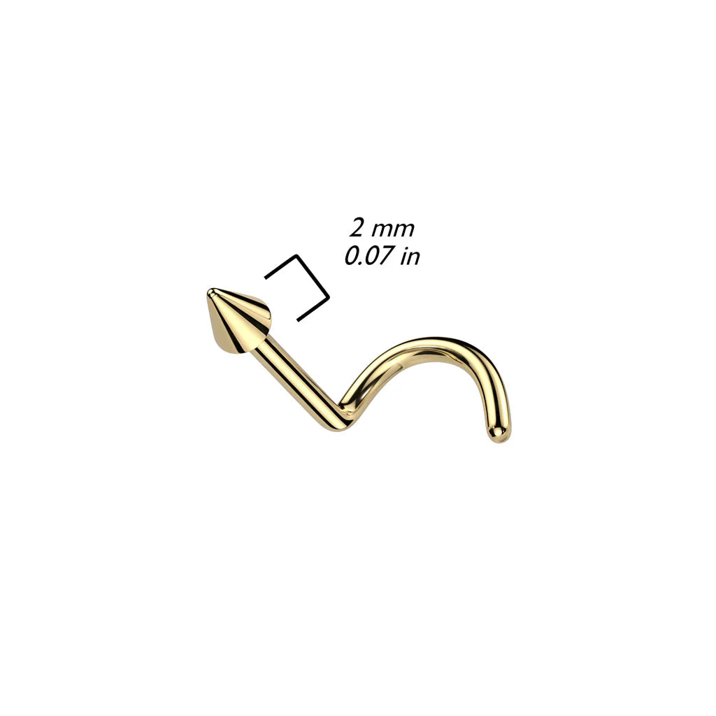 TITANIUM SPIKE TOP SCREW NOSE STUD