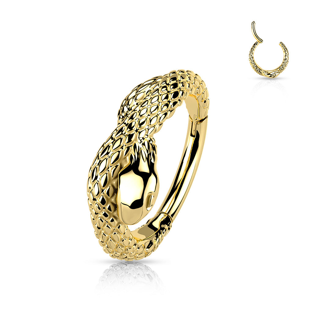 10MM TWISTED SNAKE CONCH HOOP - 16 GAUGE