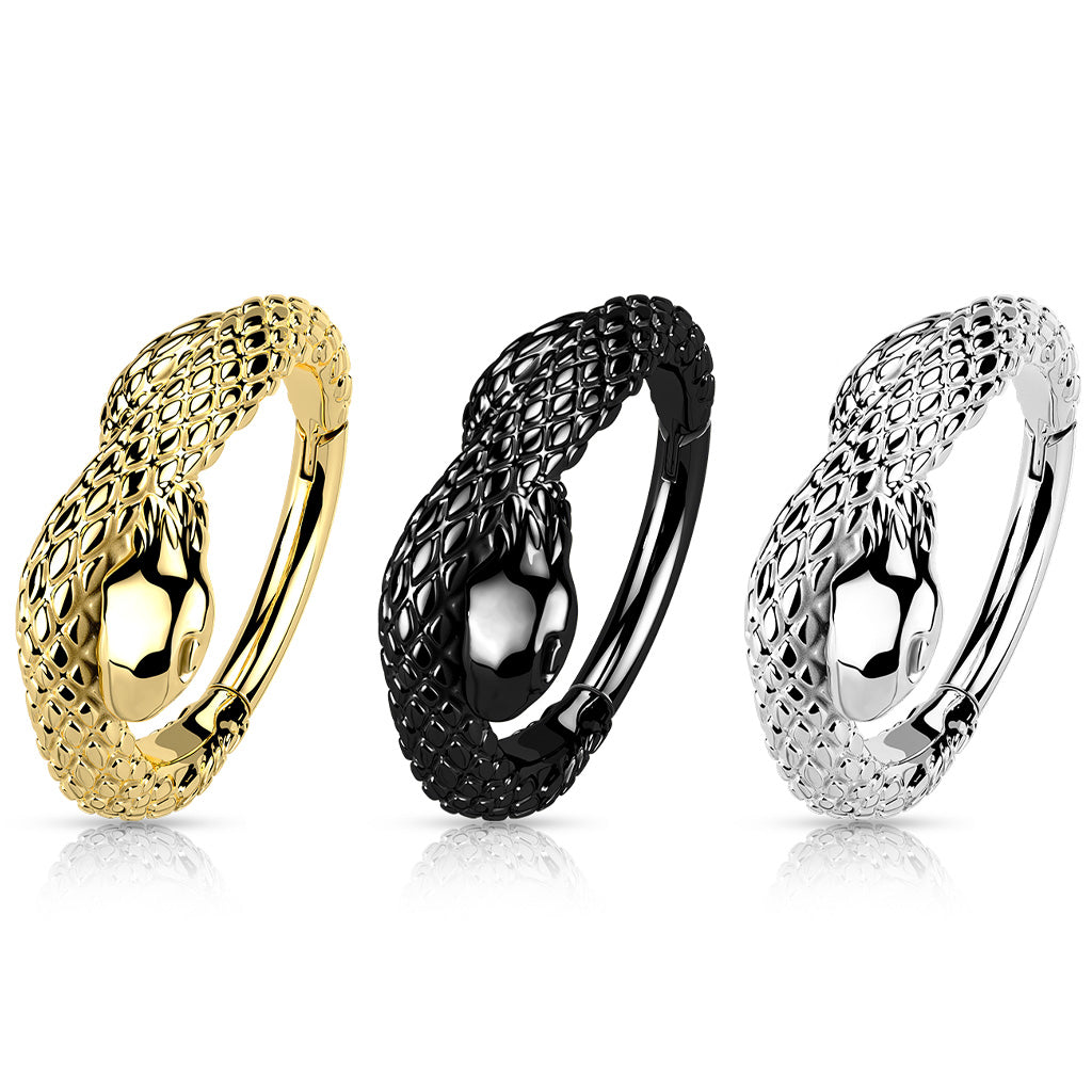 10MM TWISTED SNAKE CONCH HOOP - 16 GAUGE