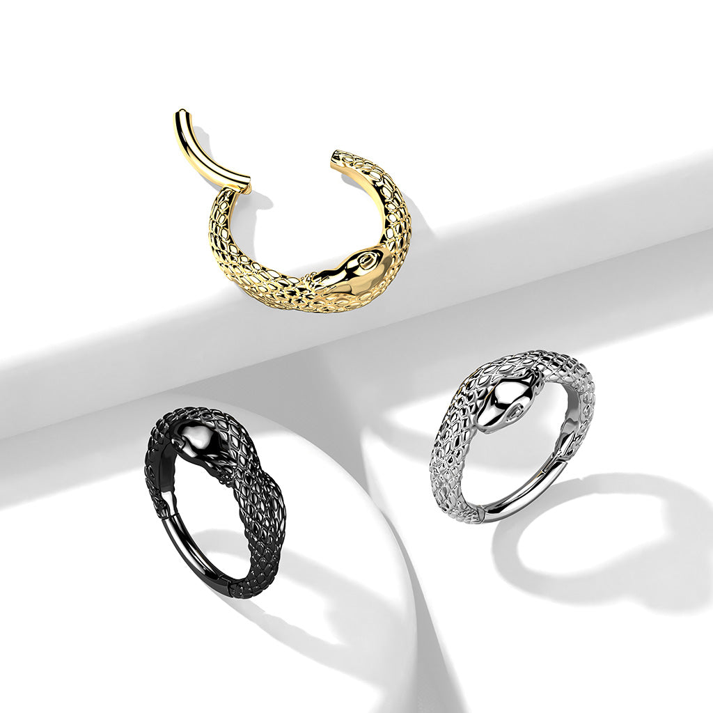 10MM TWISTED SNAKE CONCH HOOP - 16 GAUGE