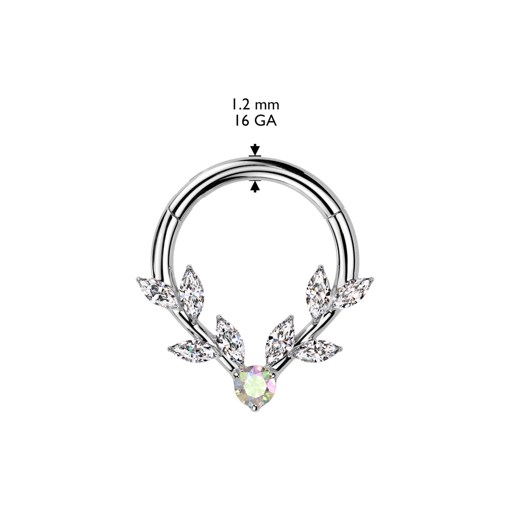 AURORA MARQUISE CRYSTAL VINE HOOP - 8MM