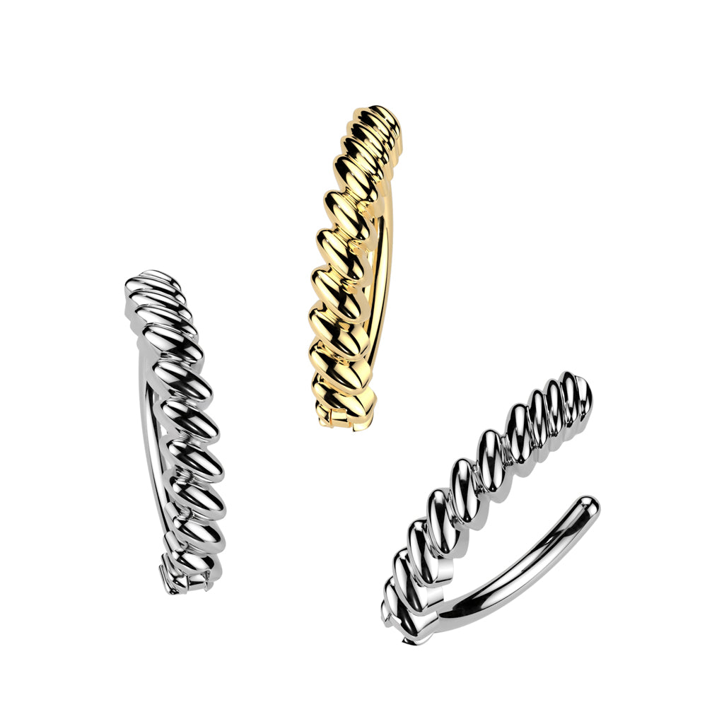 BRAIDED TWIST BELLY RING CLICKER HOOP- 11MM