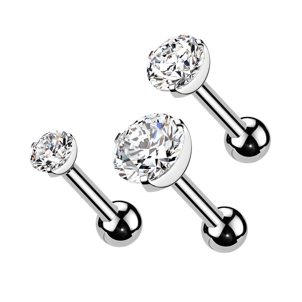 MULTI PACK OF 3 GRADIENT CRYSYAL BARBELLS - 6MM - 16 GAUGE