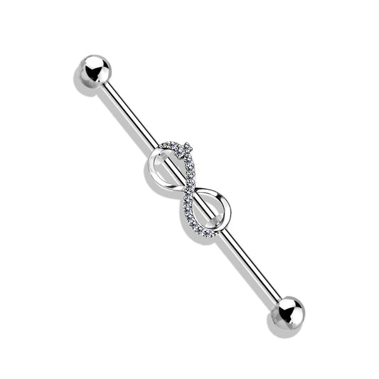CRYSTAL INFINITY INDUSTRIAL BAR - 38MM