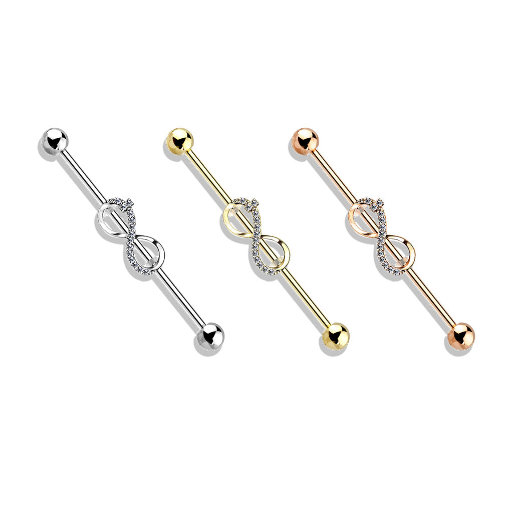 CRYSTAL INFINITY INDUSTRIAL BAR - 38MM