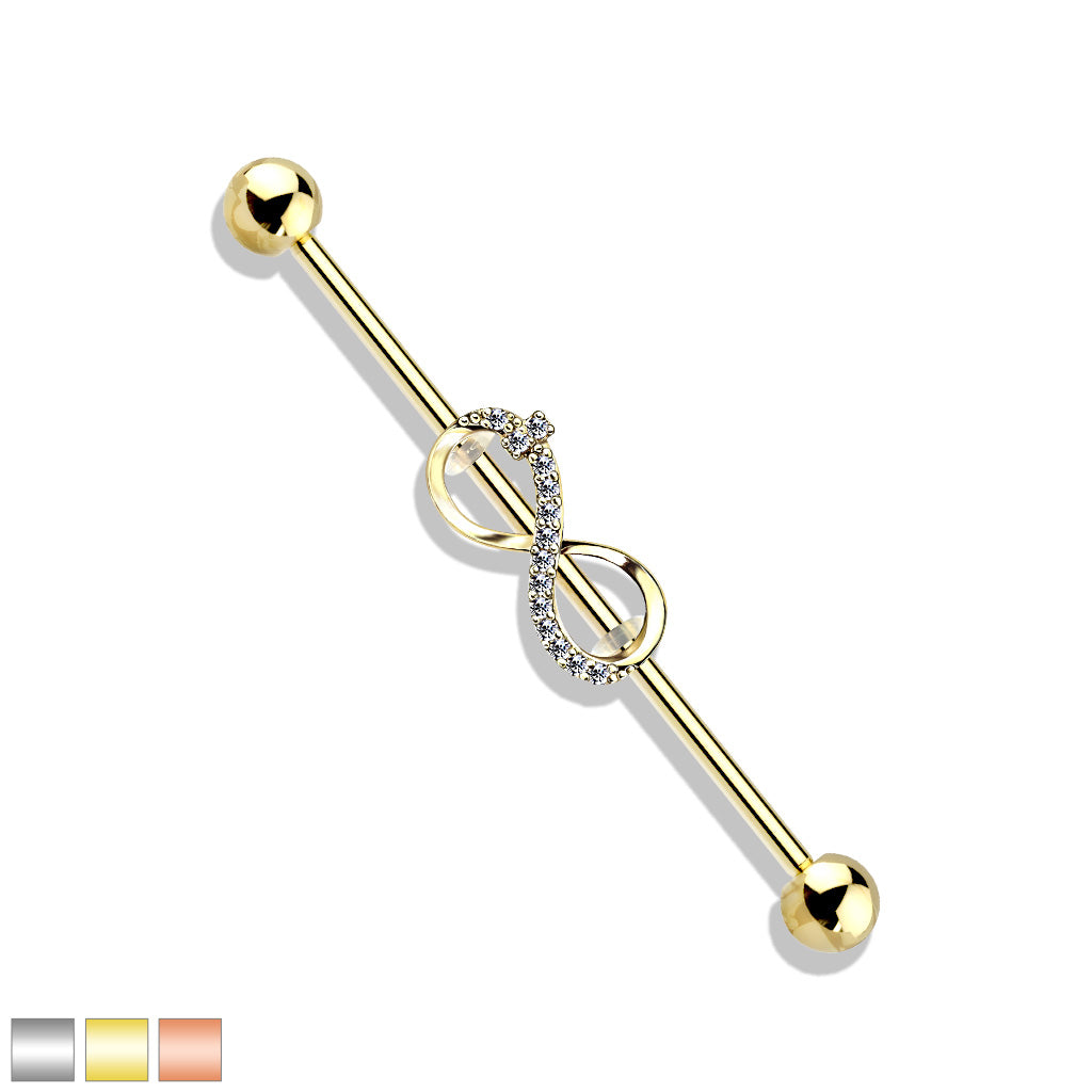 CRYSTAL INFINITY INDUSTRIAL BAR - 38MM