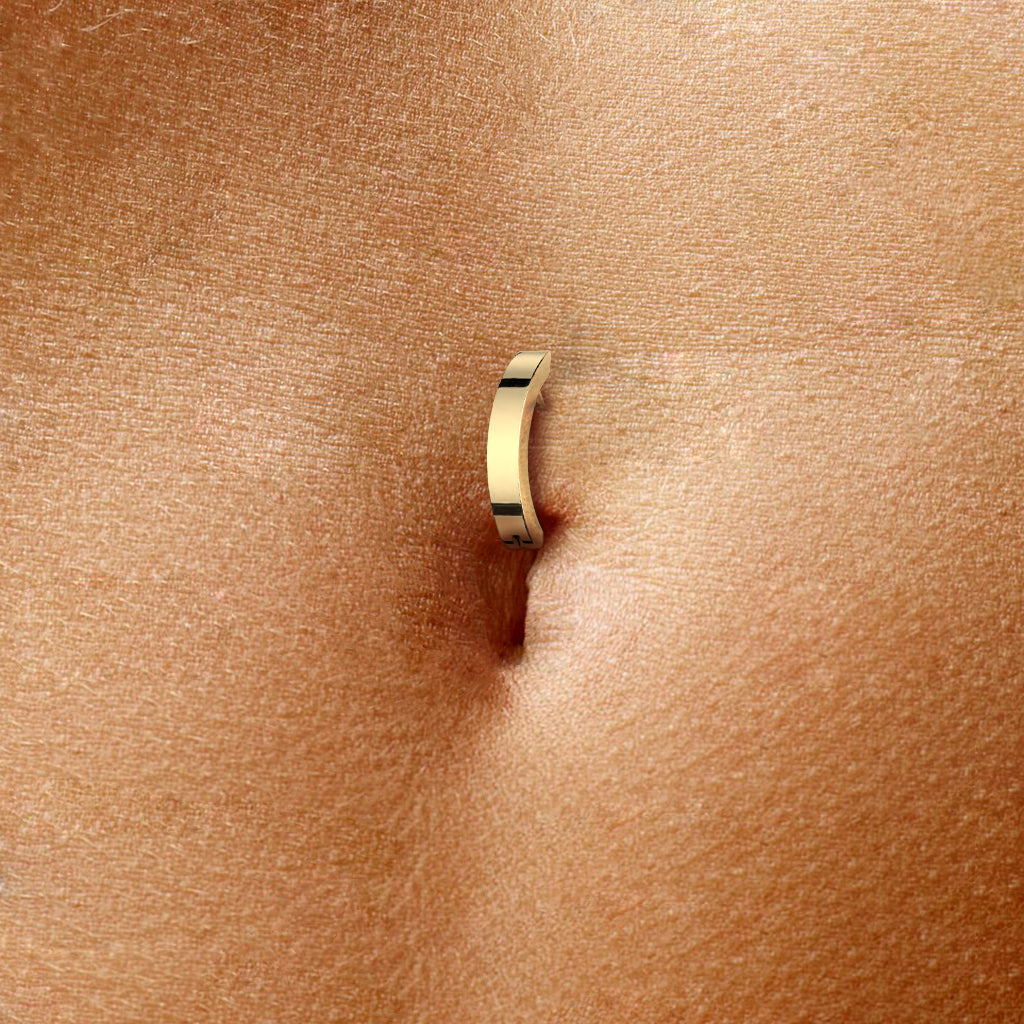 TITANIUM PLAIN BELLY CLICKER HOOP BARBELL - 10MM