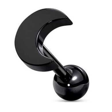 16 GAUGE CRESCENT MOON TOP CARTILAGE TRAGUS STUD