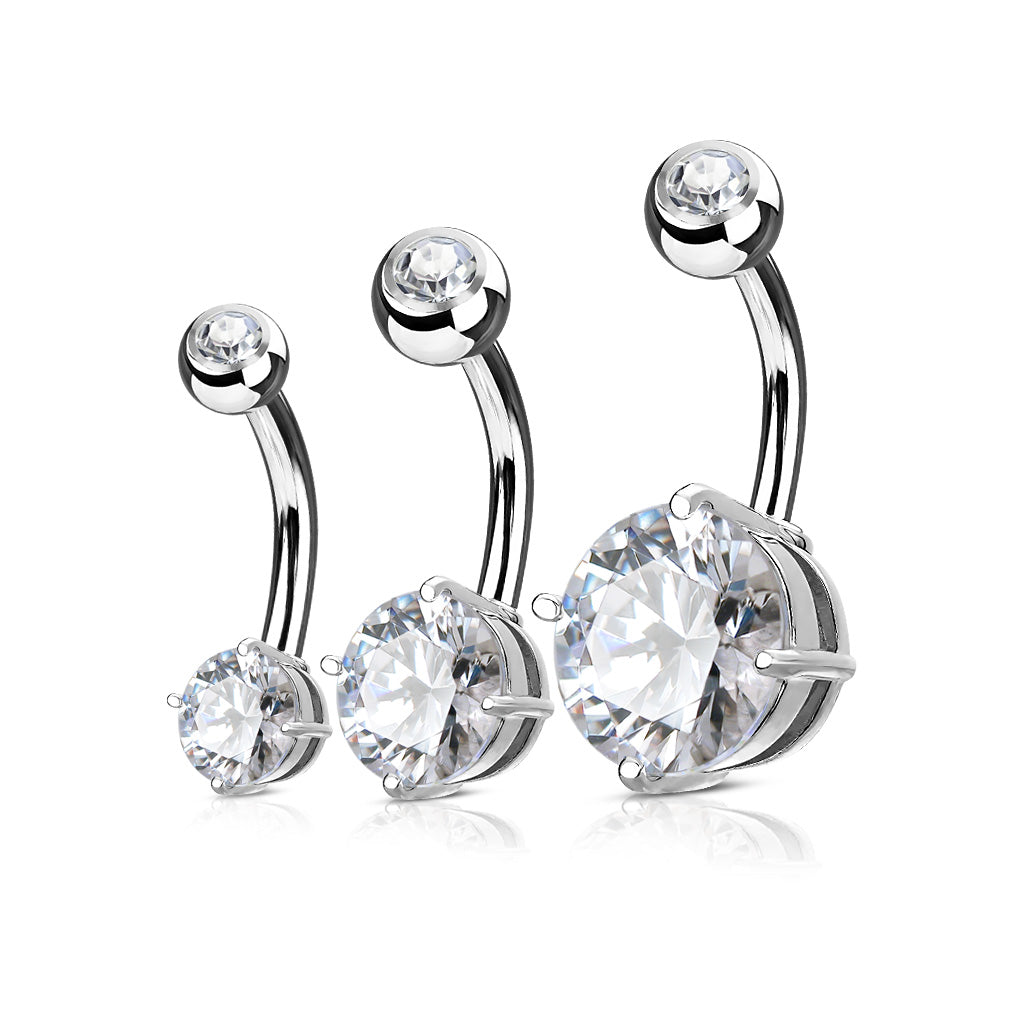 MULTI PACK OF 3 CRYSTAL BELLY BARS - 10MM