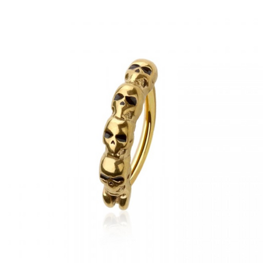 SKULL LINED BELLY CLICKER HOOP - 10MM