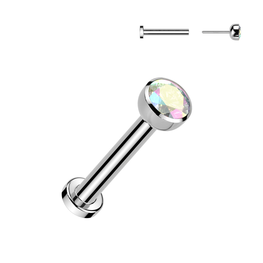 TITANIUM DAINTY AURORA THREADLESS STUD - 20 GAUGE - 6MM