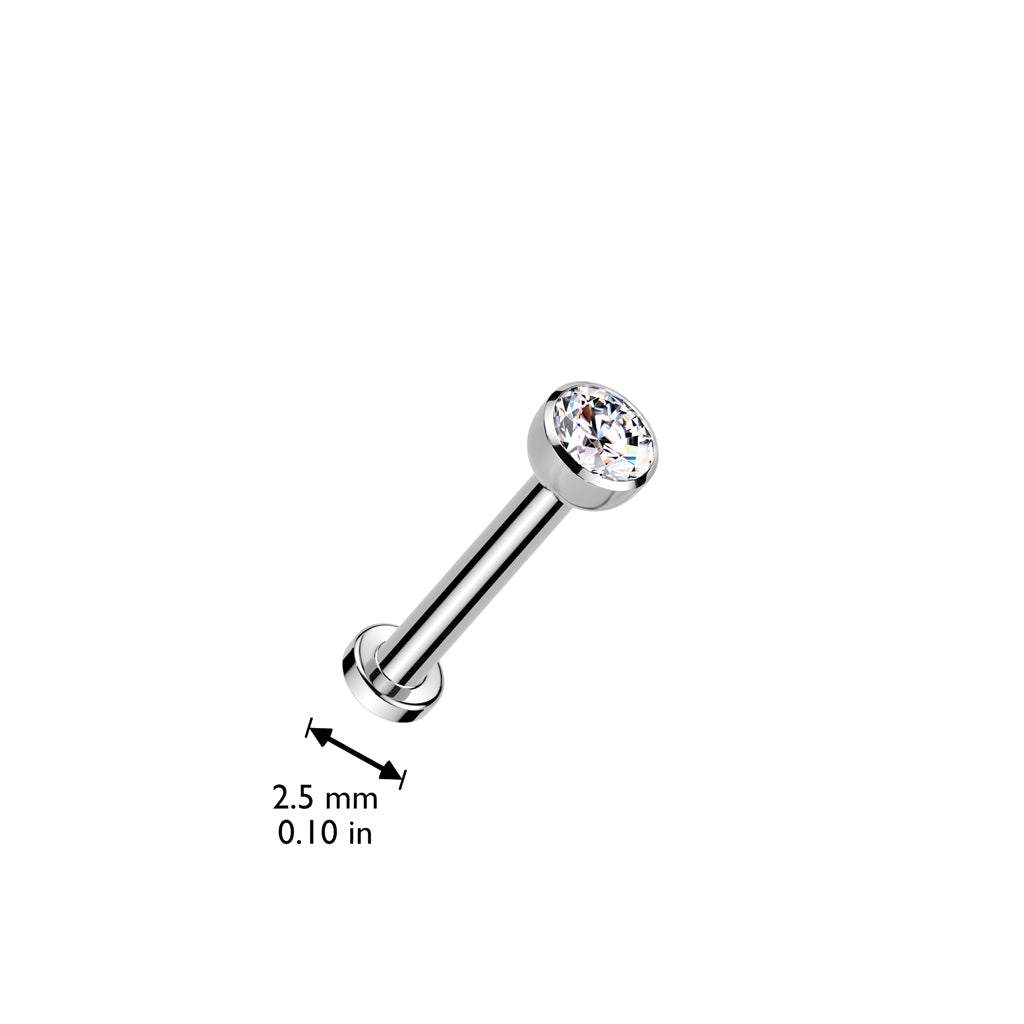 TITANIUM DAINTY VITRAIL RAINBOW THREADLESS STUD - 20 GAUGE - 6MM