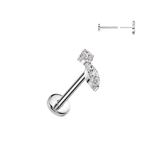 TITANIUM MICRO CRYSTAL TEARDROP FLAT BACK STUD