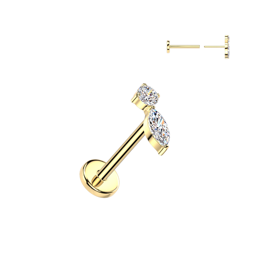 TITANIUM MICRO CRYSTAL TEARDROP FLAT BACK STUD
