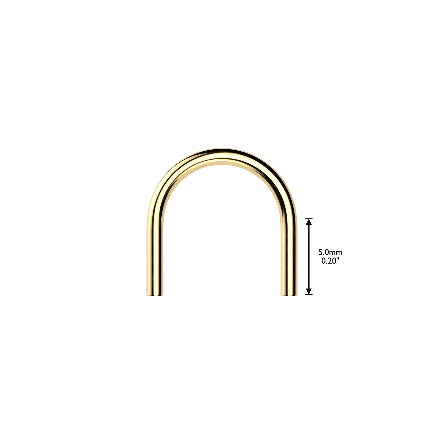 TITANIUM DOUBLE CRYSTAL U HOOP - 6MM -16 GAUGE THREADLESS