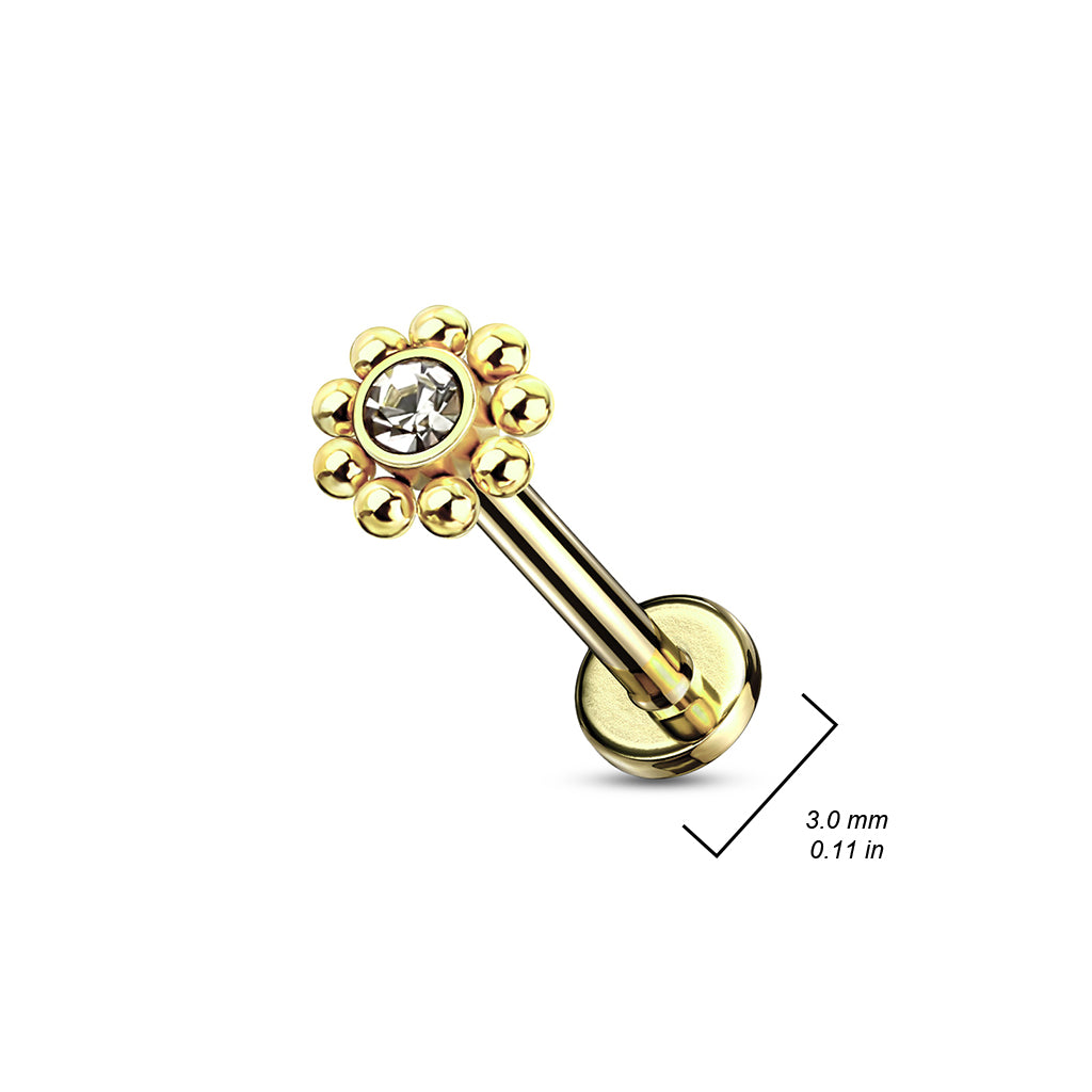 MINI CRYSTAL BALL PETAL FLOWER - 16 GAUGE - 6MM
