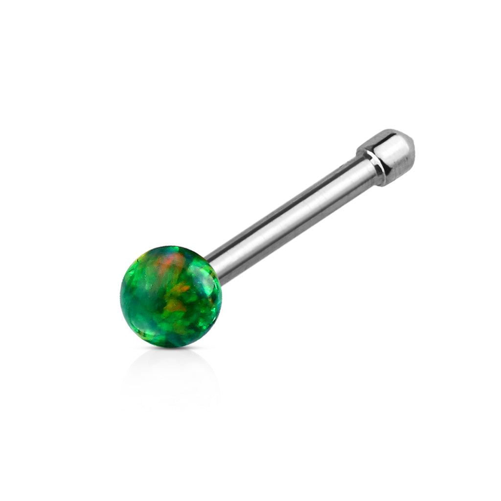 DAINTY OPAL TOP NOSE BONE STUD - 20 GAUGE - 6MM