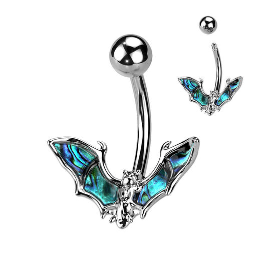 BAT BELLY BAR WITH ABALONE SHELL WINGS
