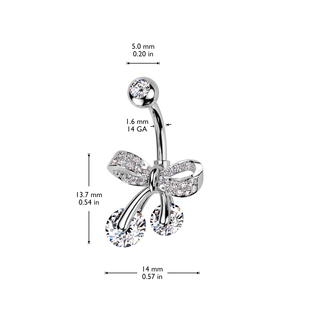 CRYSTAL RIBBON BELLY BAR - 10MM