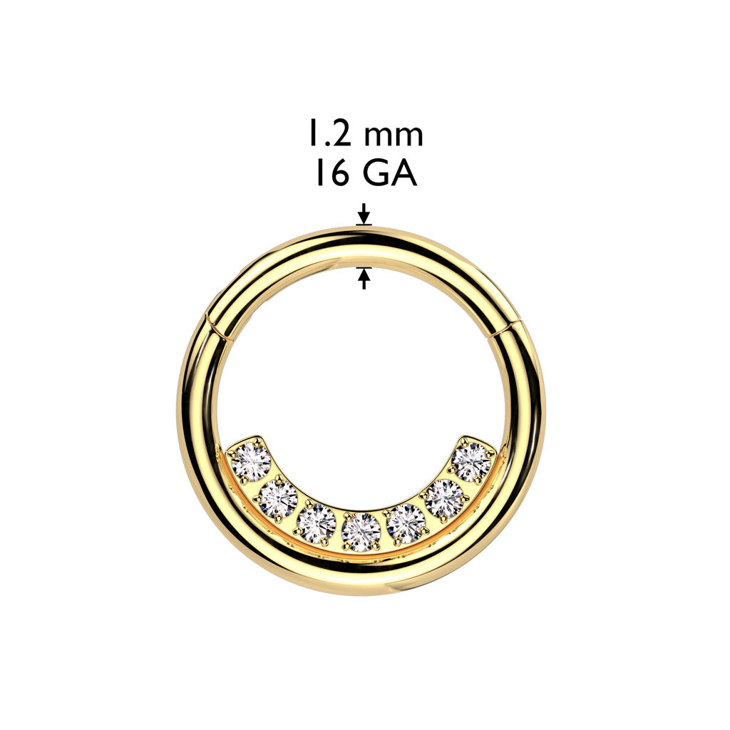 CRYSTAL LINED 8MM HOOP FOR SEPTUM / DAITH