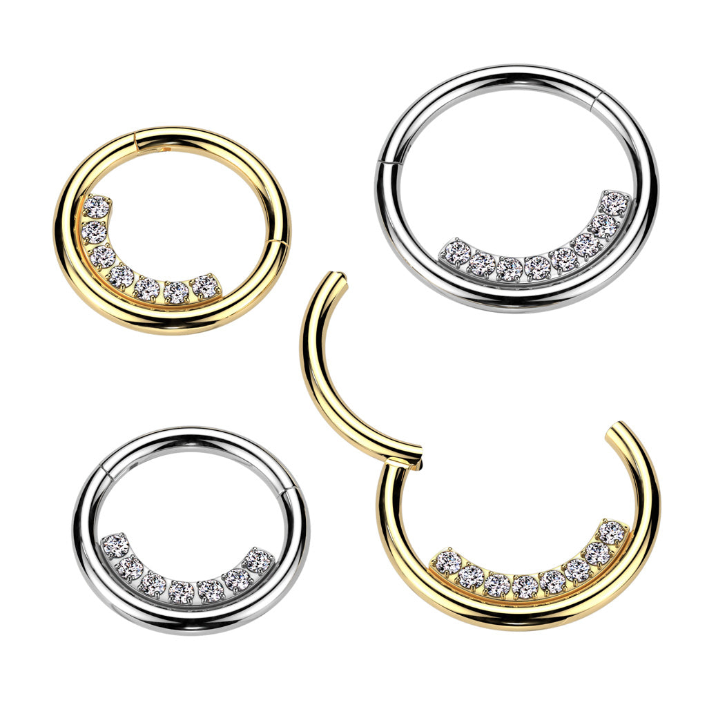 CRYSTAL LINED 8MM HOOP FOR SEPTUM / DAITH
