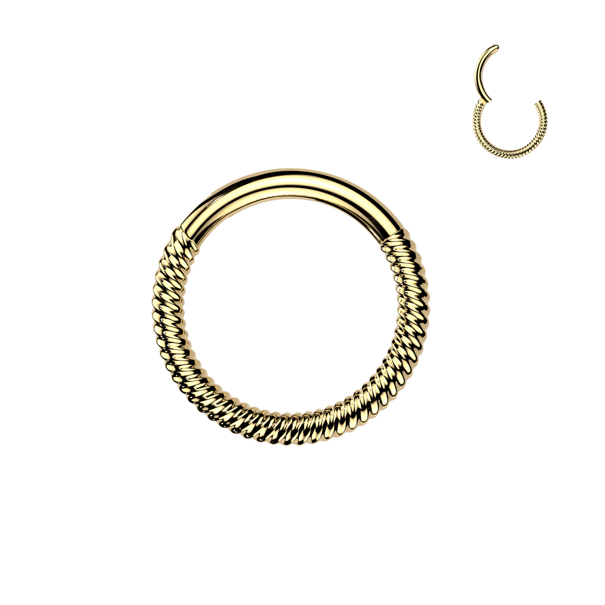 BRAIDED COIL EAR & NOSE HOOP - 18 GAUGE - 8MM
