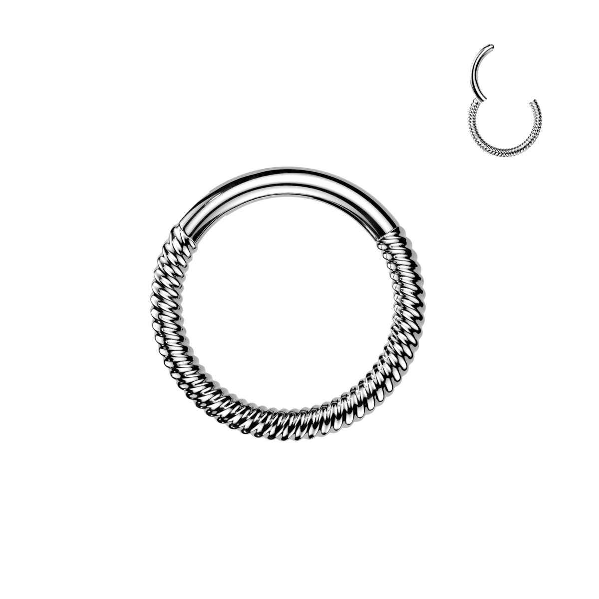 BRAIDED COIL EAR & NOSE HOOP - 18 GAUGE - 8MM
