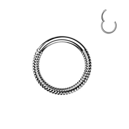 BRAIDED COIL EAR & NOSE HOOP - 18 GAUGE - 8MM