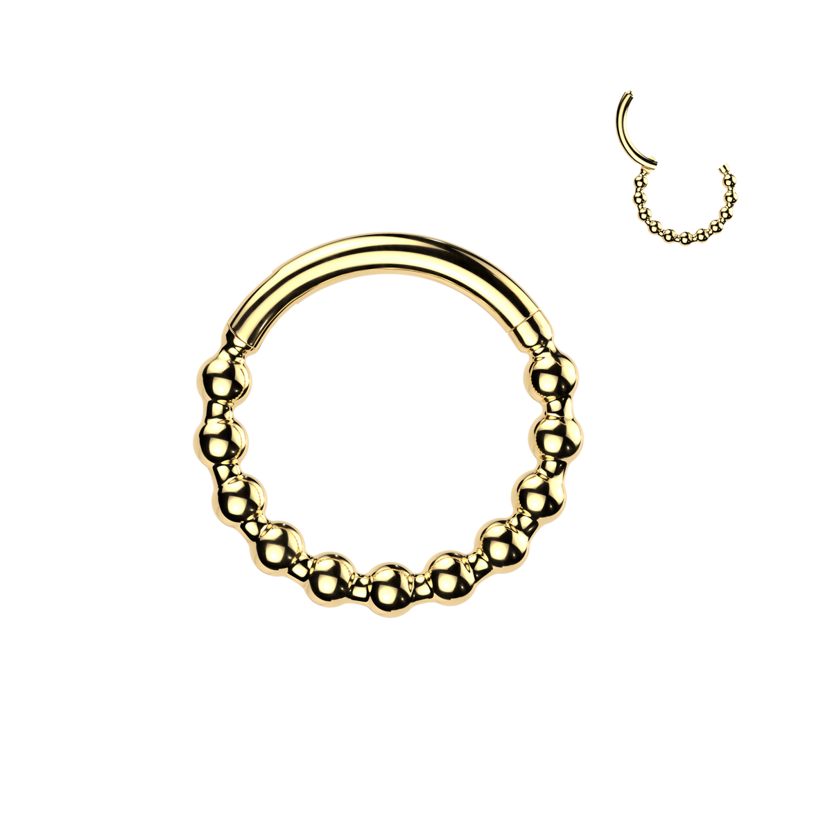 BEADED BALL EAR & NOSE HOOP - 20 GAUGE - 8MM