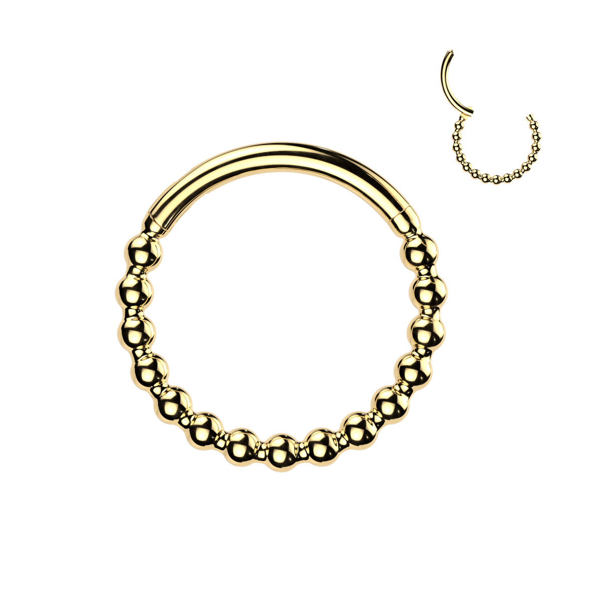 BEADED BALL EAR & NOSE HOOP - 20 GAUGE - 8MM