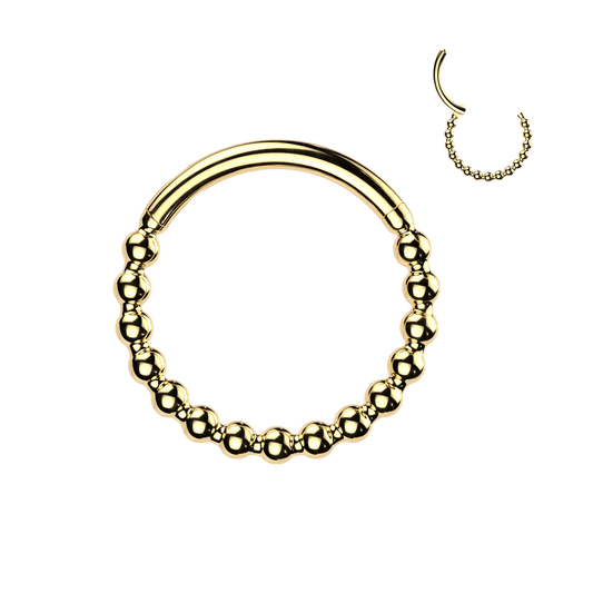 BEADED BALL EAR & NOSE HOOP - 20 GAUGE - 8MM