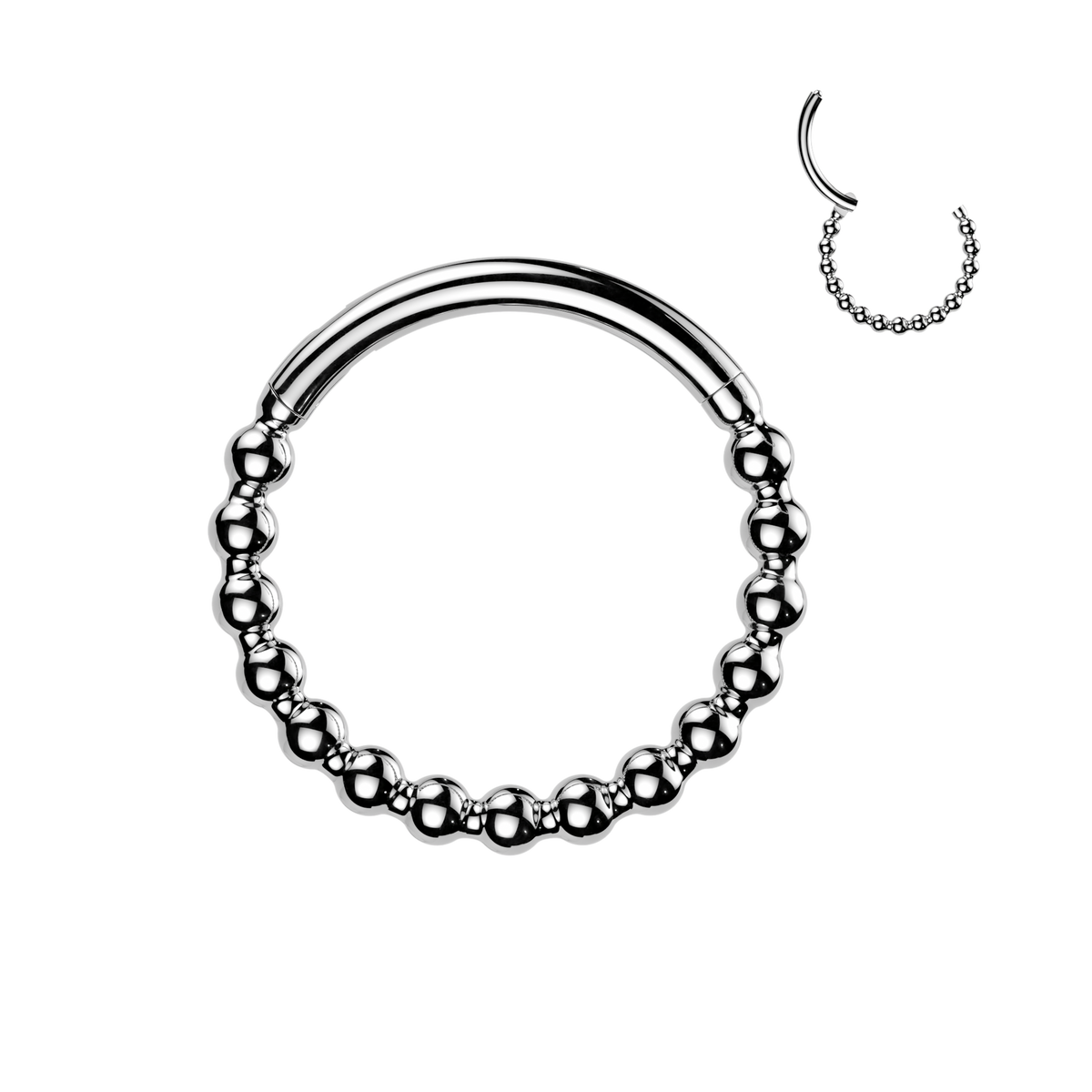 BEADED BALL EAR & NOSE HOOP - 20 GAUGE - 8MM