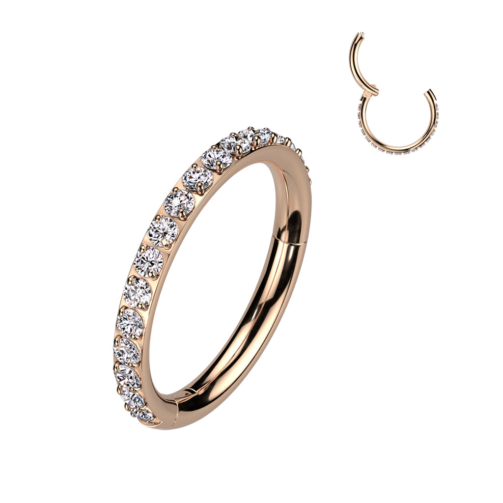 TITANIUM SINGLE CRYSTAL ROW CONCH HOOP - 10MM