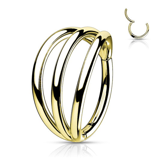 TITANIUM GOLD TRIPLE HOOP - 16 GAUGE / 1.2MM - 8MM
