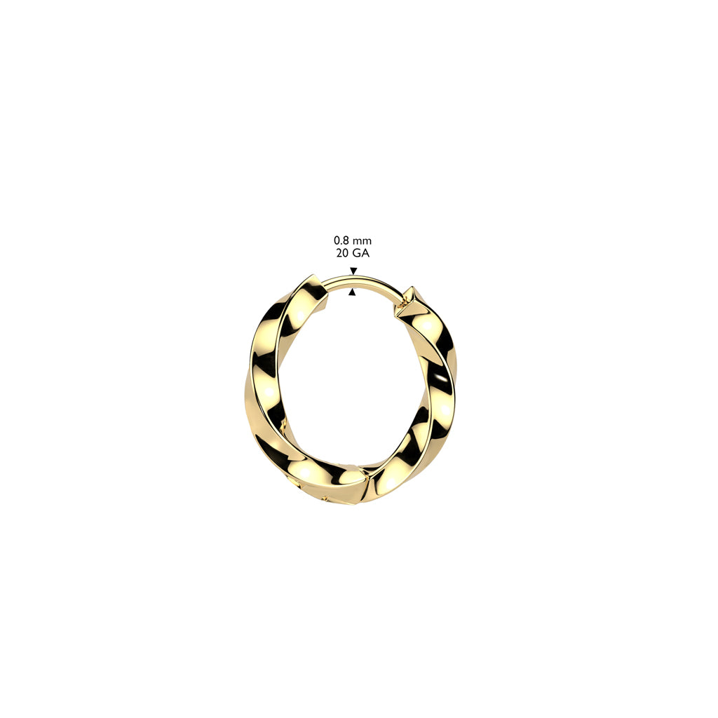 GOLD TWISTED 10MM HUGGIE HOOPS - 18 GAUGE