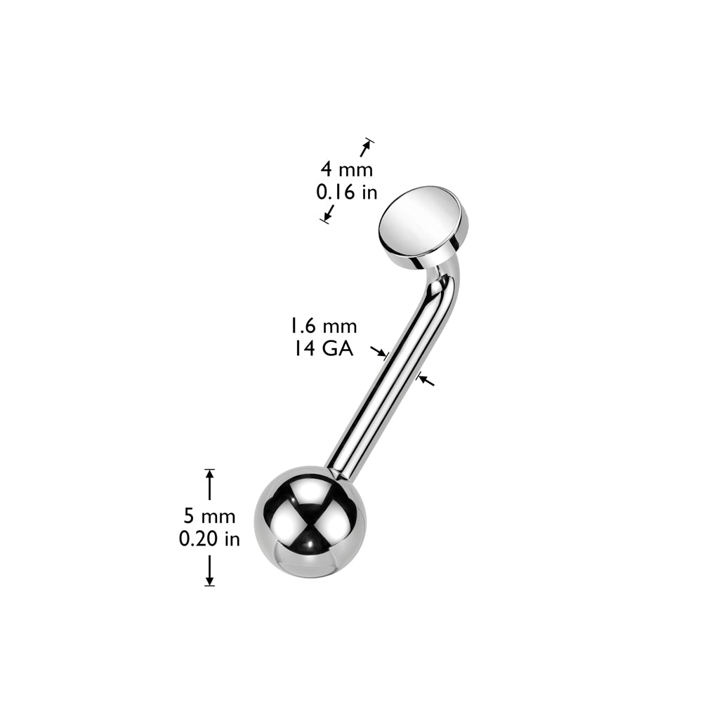 TITANIUM PLAIN TOP VCH CHRISTINA BARBELL - 14 GAUGE - 10MM